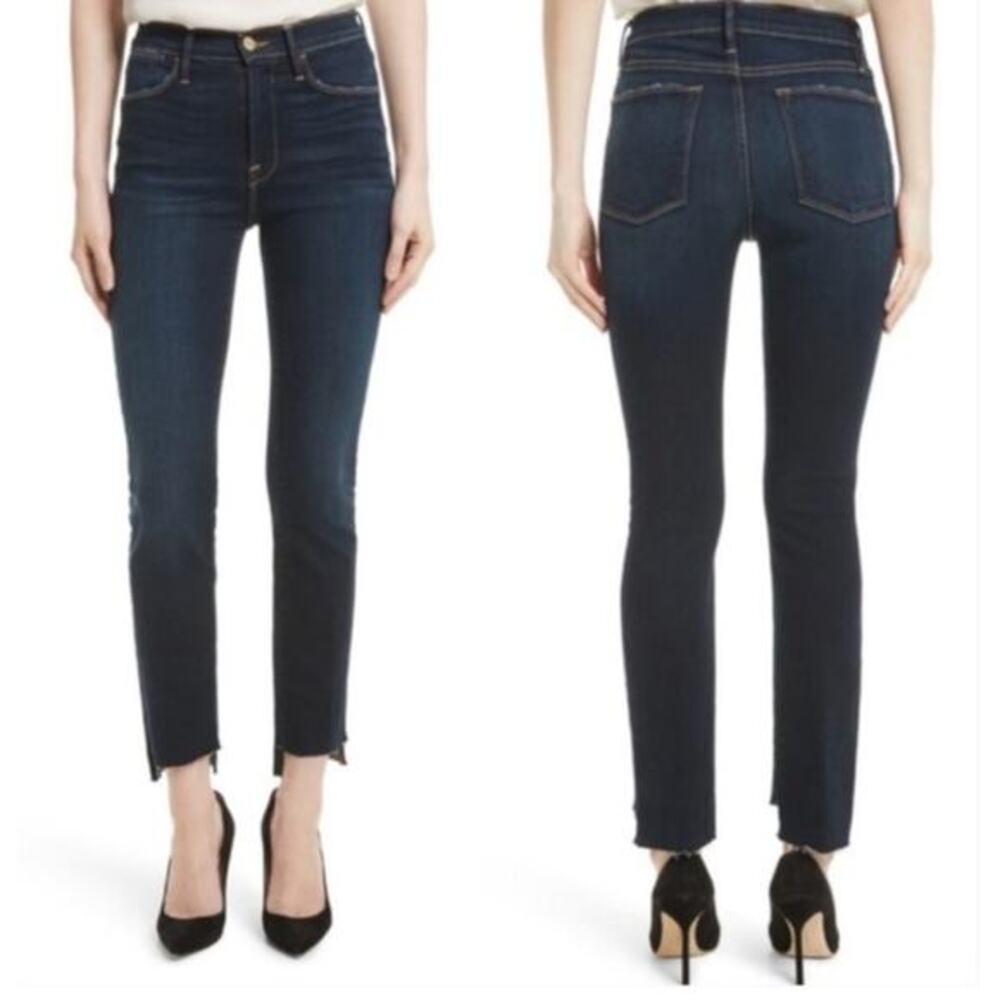 Frame Denim Le High Straight Raw Stagger Jeans In Cabana Size 29